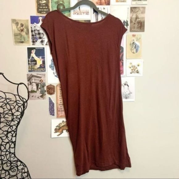 ALLSAINTS SABIE RUST MARL DRAPE RUCHED DRESS 6 - Picture 3 of 7